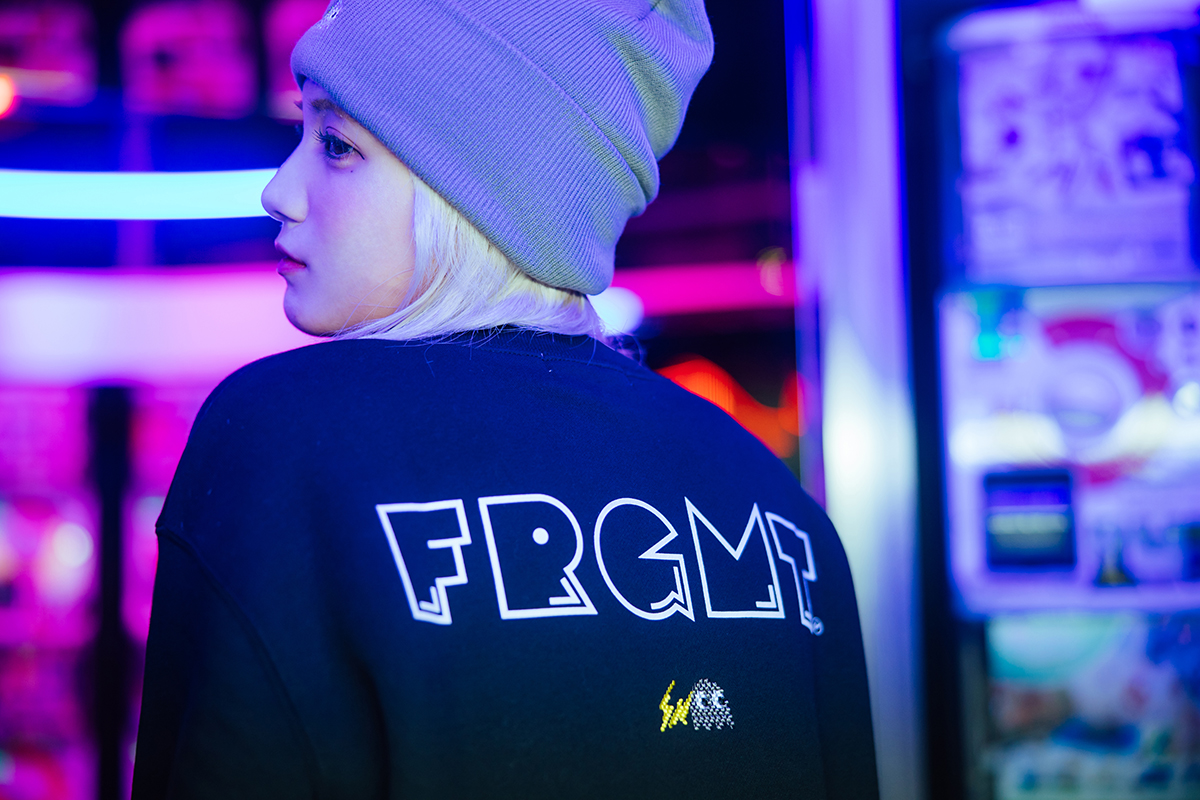 PAC-MAN GHOST FRGMT C/N SWEAT SHIRTS(ブラック・L)の背面